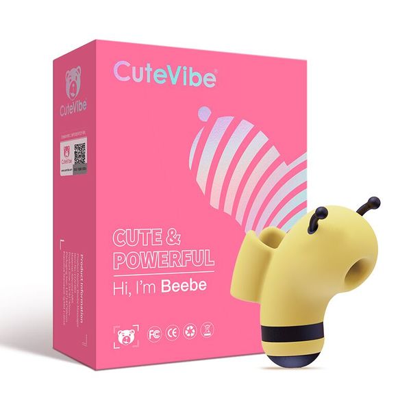 Вакуумний стимулятор із мікрострумами CuteVibe Beebe Yellow, на палець SO6550 фото