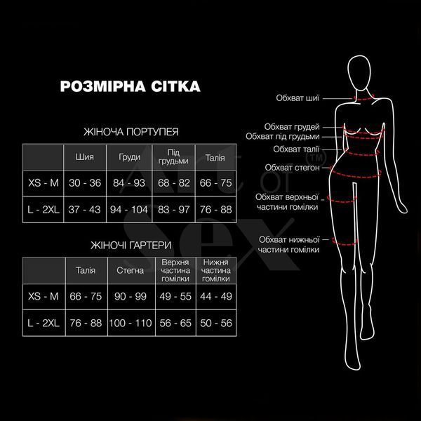 Сексуальні шкіряні гартери з поясом Art of Sex - Vivien, розмір XS-M, колір чорний SO9643 фото