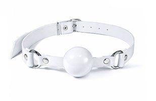 Кляп силіконовий Feral Feelings Silicon Ball Gag White/White, білий ремінець, біла кулька SX3975 фото