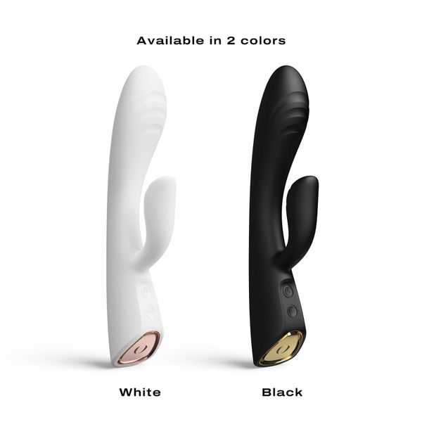 Вібратор-кролик з підігрівом Dorcel FLEXI RABBIT BLACK, гнучкий стовбур SO6816 фото