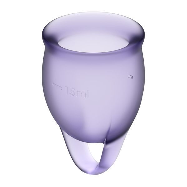 Набір менструальних чаш Satisfyer Feel Confident (lila), 15мл та 20мл, мішечок для зберігання SO3580 фото