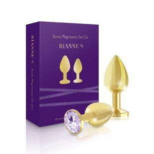 Набір металевих анальних пробок із кристалом RIANNE S &ndash; Booty Plug Luxury Set, діаметр 3 та 3,5 см SO3858 фото