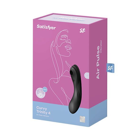 Вакуумний стимулятор з вібрацією Satisfyer Curvy Trinity 4 Black SO6119 фото