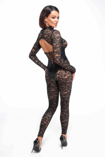 Комбінезон Noir Handmade F299 Enigma lace catsuit with underbust bodice - M SX0232 фото