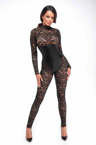 Комбінезон Noir Handmade F299 Enigma lace catsuit with underbust bodice - M SX0232 фото