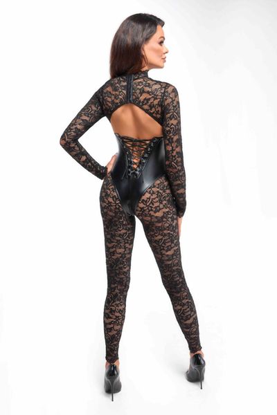 Комбінезон Noir Handmade F299 Enigma lace catsuit with underbust bodice - M SX0232 фото