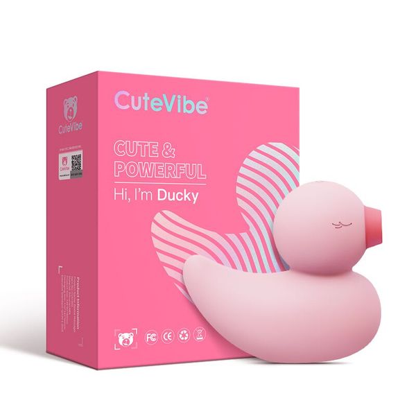 Вакуумний вібратор-качечка CuteVibe Ducky Pink SO6553 фото