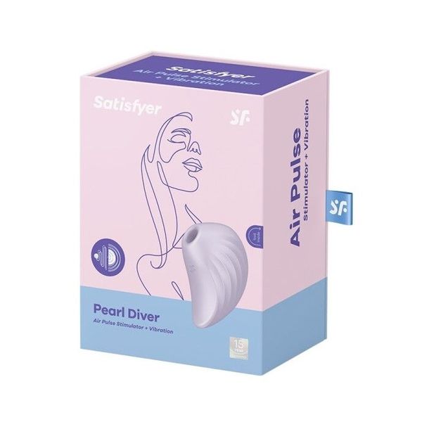 Вакуумний кліторальний стимулятор із вібрацією Satisfyer Pearl Diver Violet SO6078 фото