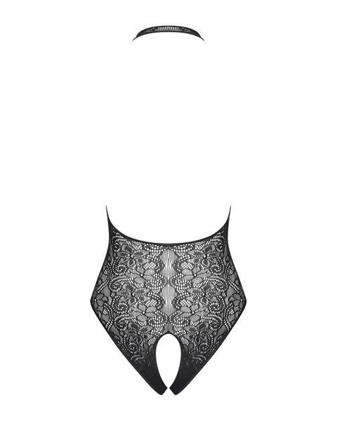 Бодістокінг з ефектом шнурівки Obsessive B113 teddy S/M/L відкрита спина, халтер, з доступом SO7203 фото