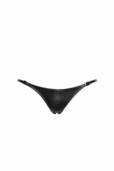 Трусики Noir Handmade P012 Wild crocodile wetlook thong with double opening - M SX0340 фото